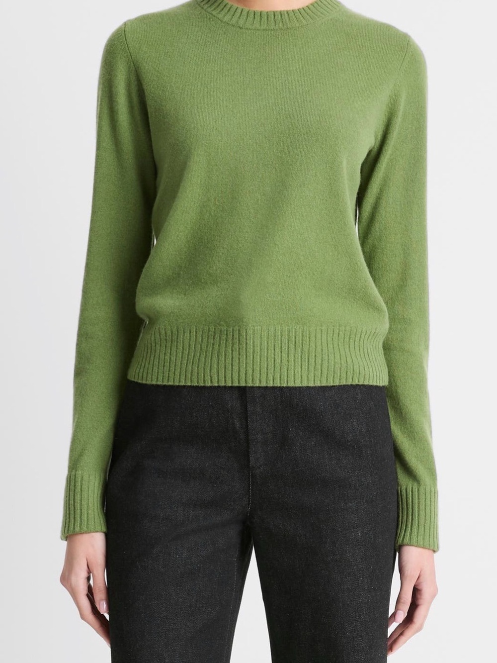 Vince Cashmere Crewneck Sweater Sycamore Green